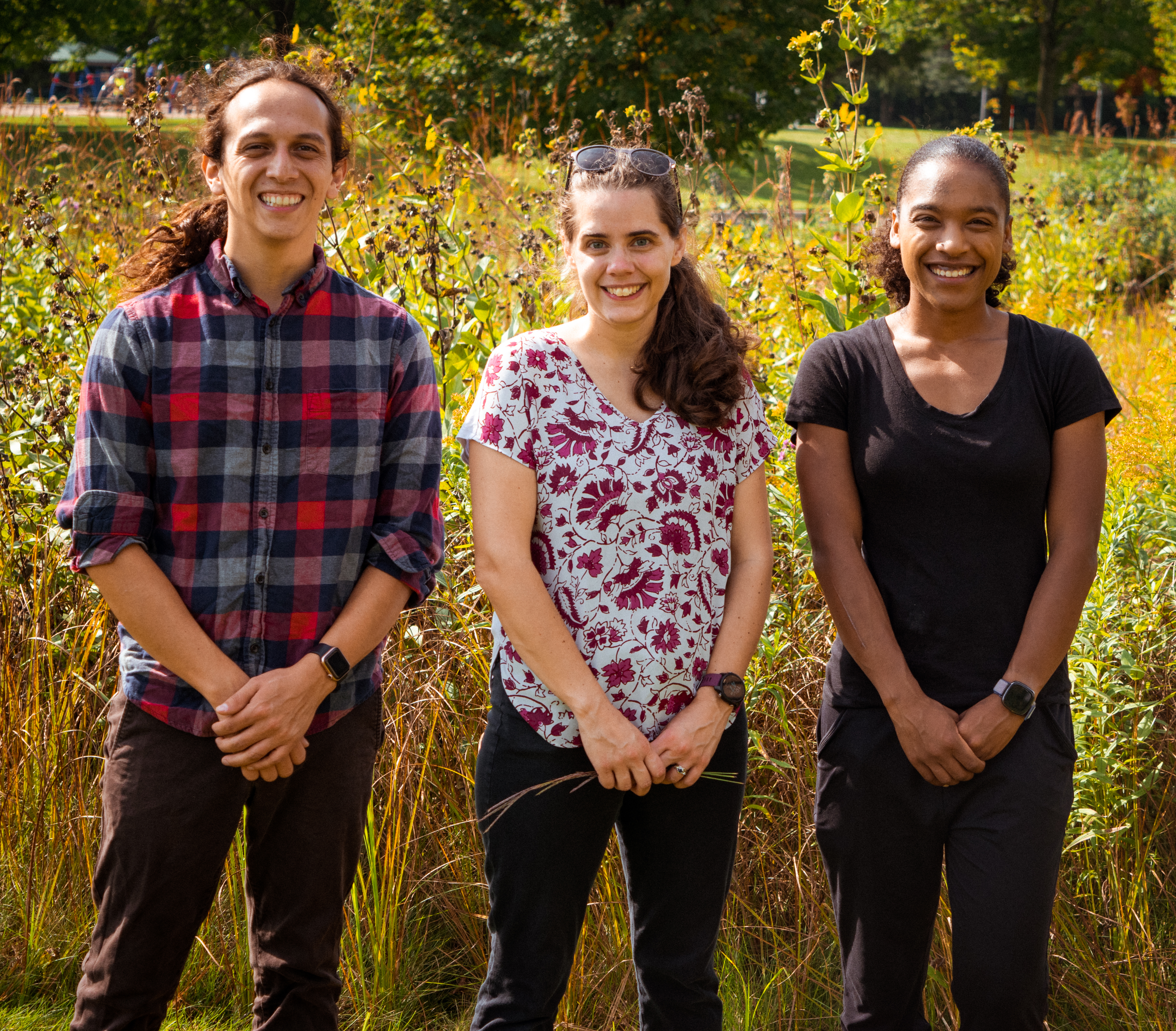 Three board members, Joshua, Charis, and Kelsey